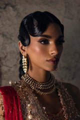 Stitched Raw Silk Angarkha Coat, Gharara & Dupatta